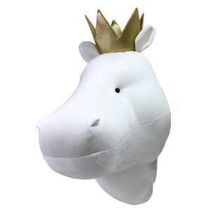 Love Me Decoration - White hippo with a crown
