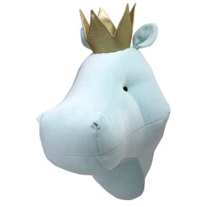 Love Me Decoration - Mint hippo with a crown