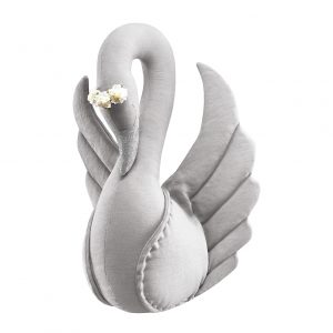 Love Me Decoration - Light grey linen swan
