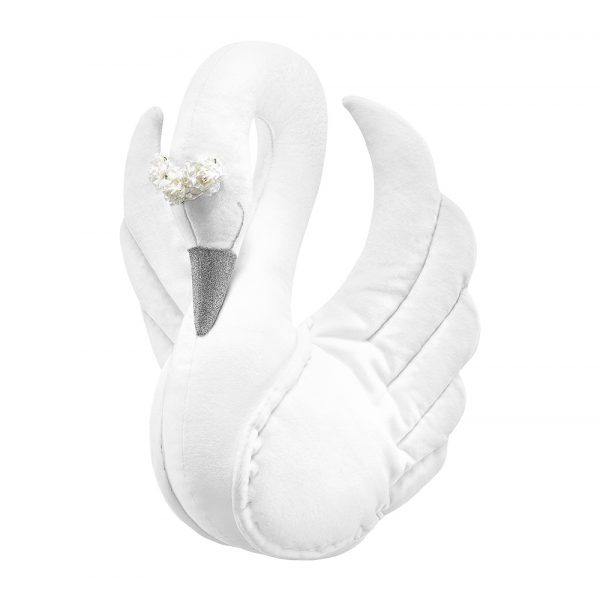 Love Me Decoration - White velvet swan