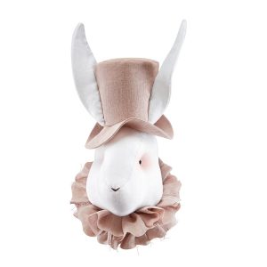 Love Me Decoration - Linen rabbit with a pouder hat