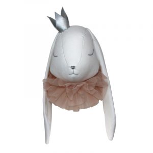 Love Me Decoration - Velvet rabbit with a crown and a pouder collar
