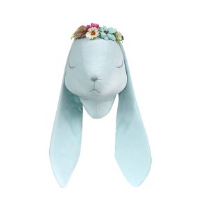 Love Me Decoration - Mint velvet rabbit with wreath