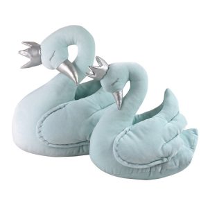 Love Me Decoration - Mint velvet swan with a crown