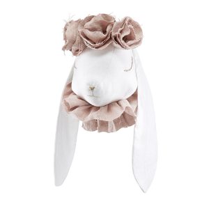 Love Me Decoration - Linen rabbit with pouder flowers