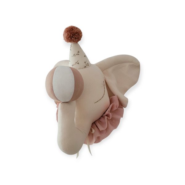 Elephant circus light beige with a floral cap