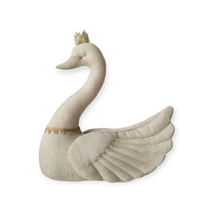 Natural linen swan with crown