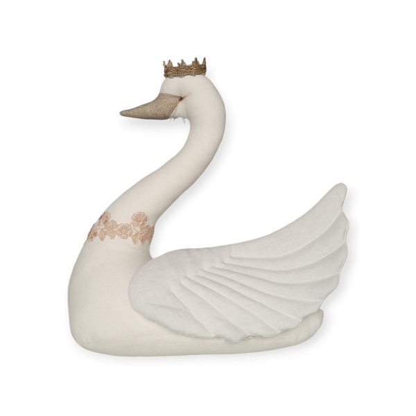 Cream swan with crown Loveme Decoration