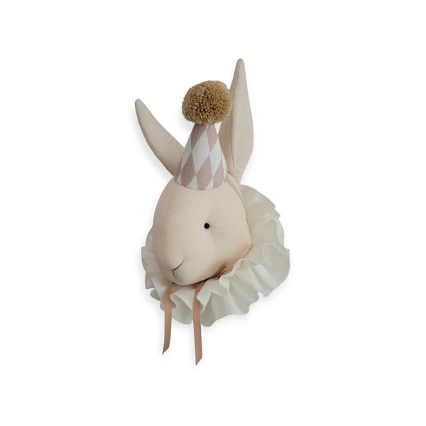 Rabbit circus light beige in a cap with diamonds - Love Me Decoraion