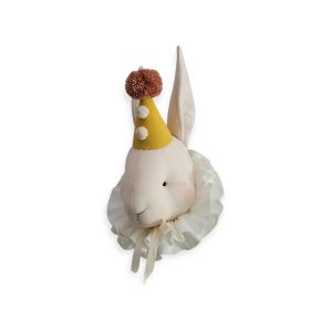 Rabbit circus light beige in a yellow cap - Love Me Decoration