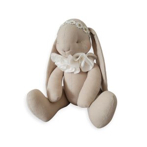 Rabbit beige with cream flowers collar