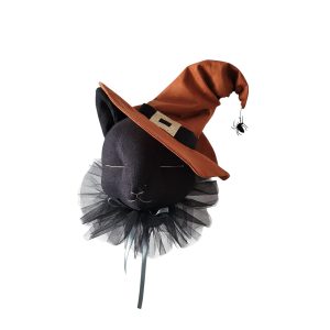 Halloween cat in a copper hat